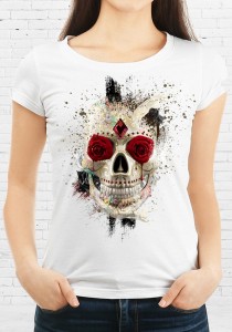 T-shirt Skull Mexico Blanc