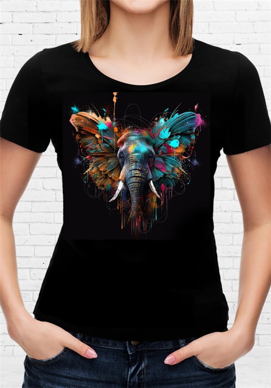 T-shirt Elephant papillon