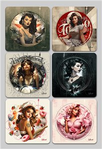 Sous-verre Pin-up