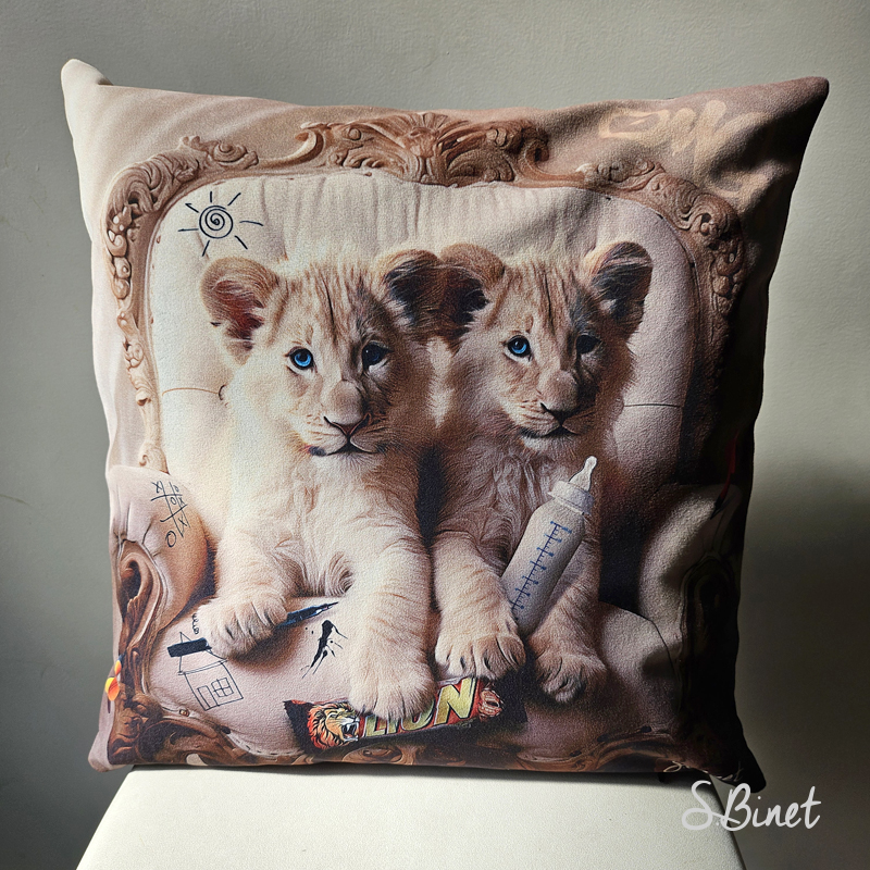 Coussin lionceaux